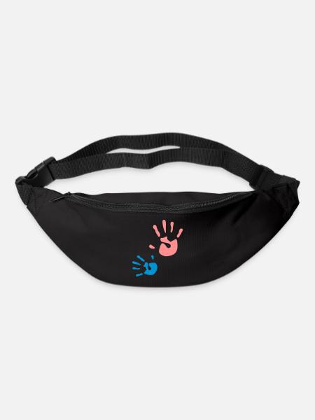 mother child hand Kinderhand - Gürteltasche - Schwarz