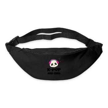K-POP et chill. Blanc # 1 - Sac banane - noir - Devant