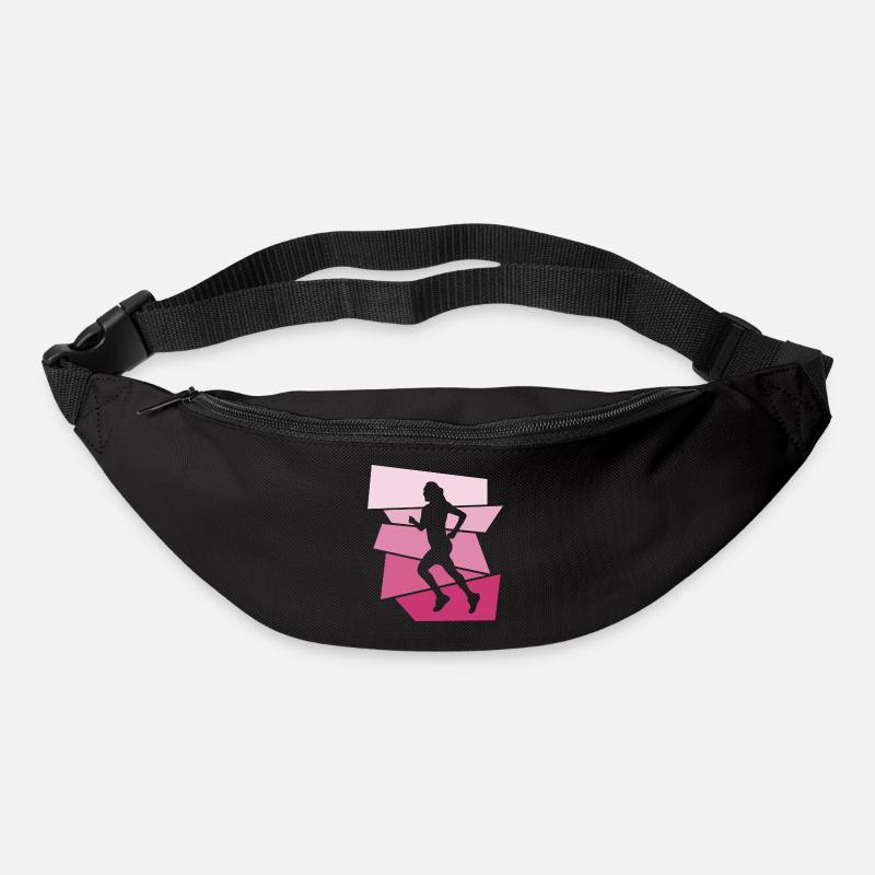 Coureuse abstraite rose - Sac banane - noir