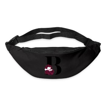 lettre B fleuris - Sac banane - noir - Devant