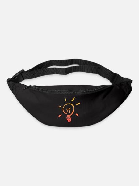 Glühbirne Vintage Lampe am Leuchten - Gürteltasche - Schwarz