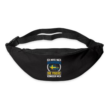 Schweden Angeltrip Fische Geschenk - Gürteltasche - Schwarz - Vorne