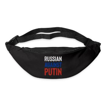 Russe contre Poutine drapeau russe grunge - Sac banane - noir - Devant