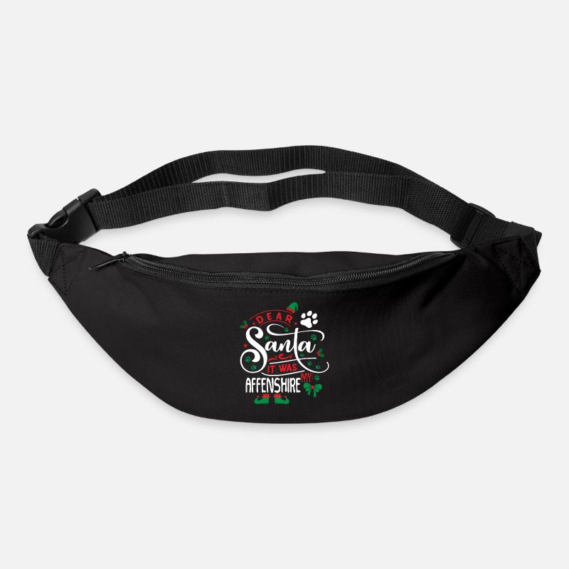 Weihnachten Weihnachtsmann Hund Affenshire - Gürteltasche - Schwarz