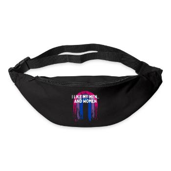 J’aime ma fierté bisexuelle LGBTQ Bi hommes et femmes - Sac banane - noir - Devant