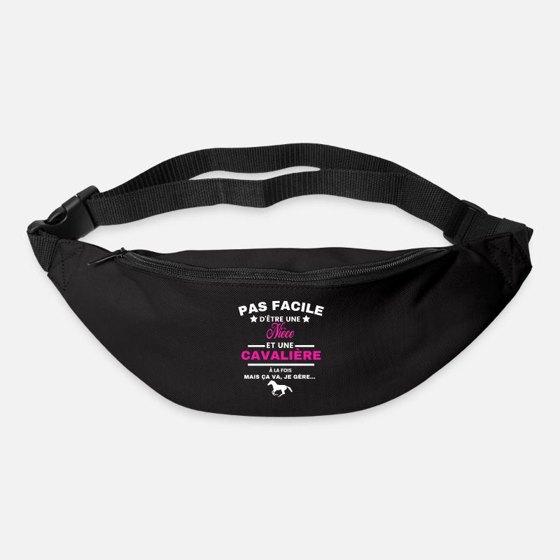 pas facile d'être cavalière et Nièce - Sac banane - noir