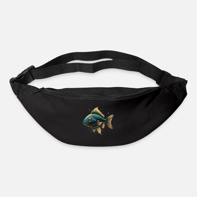 Schöne Fisch Illustration - Gürteltasche - Schwarz