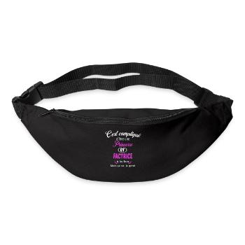 c'est compliqué princesse et factrice - Sac banane - noir - Devant