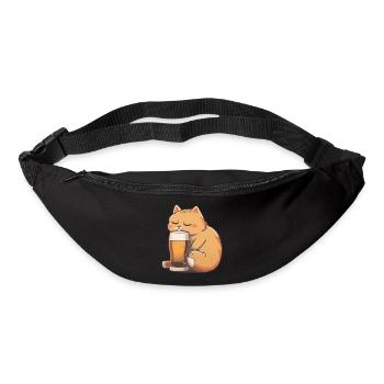 Süsse Katze mit Bier - Gürteltasche - Schwarz - Vorne