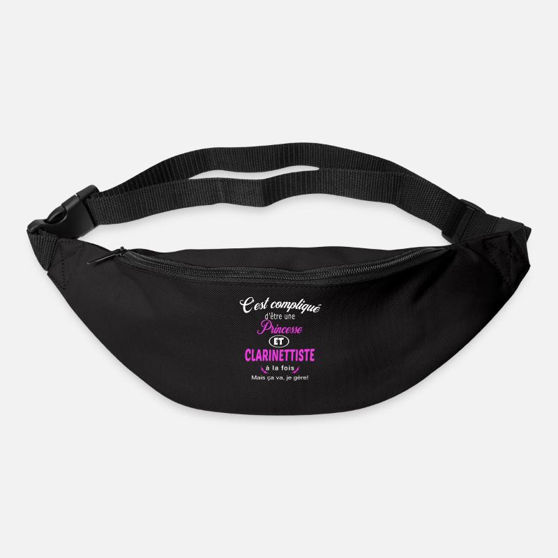 c'est compliqué princesse et clarinettiste - Sac banane - noir