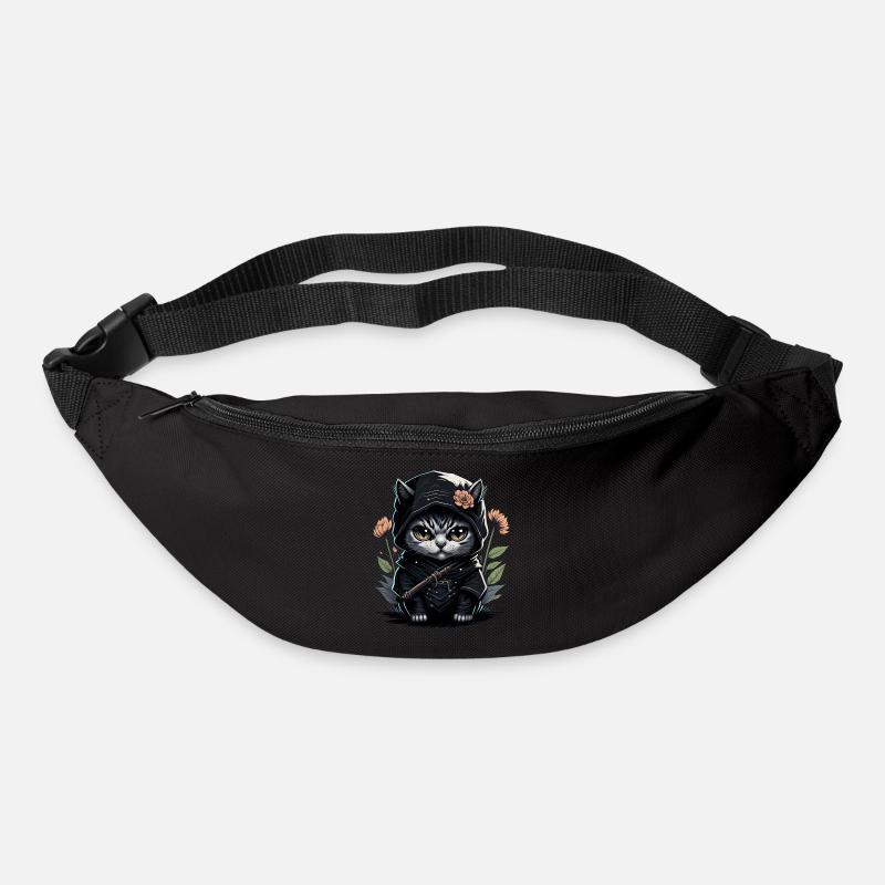 Le chat ninja : un combattant invincible - Sac banane - noir