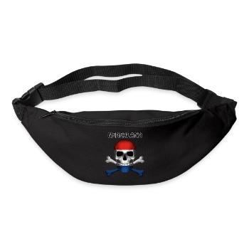 Skull Jolly Roger Pirate Flag Nederland R6Z - Bum bag - black - Front