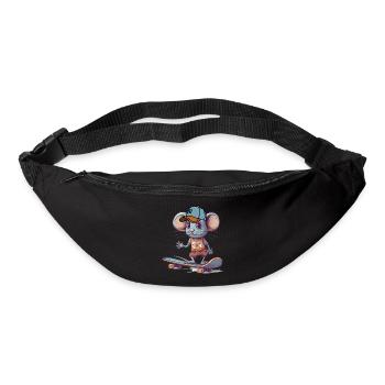 Skateboard Maus Skateboarder Nagetier cool sk8 - Gürteltasche - Schwarz - Vorne