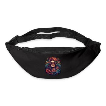 Cool Medusa tête serpents cheveux grandes couleurs - Sac banane - noir - Devant
