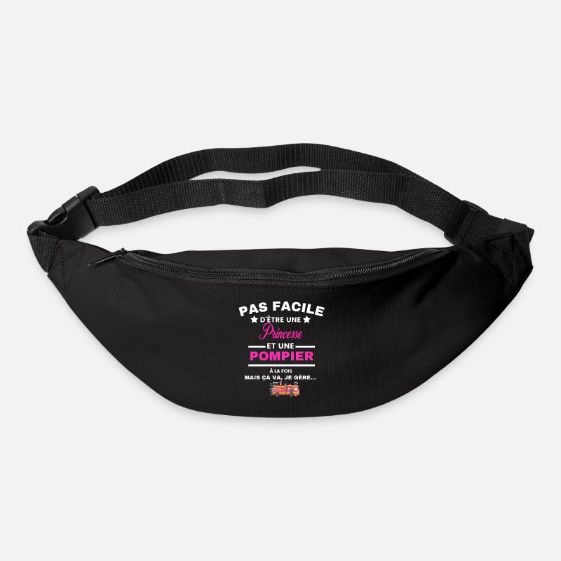 pas facile d'être sapeur POMPIER et Princesse - Sac banane - noir
