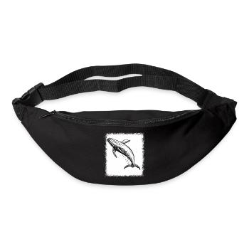 Gift Blue Whale Statement Present Idea Sayings - Bum bag - black - Front