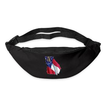 Géorgie (États-Unis) | Drapeau réel | Carte du drapeau - Sac banane - noir - Devant