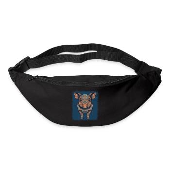 coeur noir squelette adulte vêtements effrayant génial - Sac banane - noir - Devant