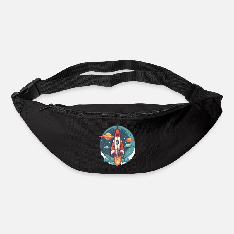 Whimsy Rocket: Aventure galactique! - Sac banane - noir