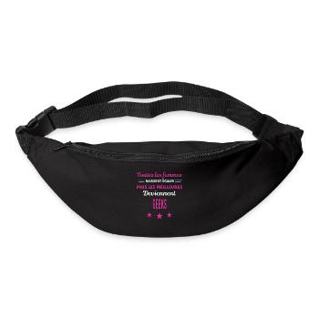 femmes naissent les meilleurs geeks - Sac banane - noir - Devant