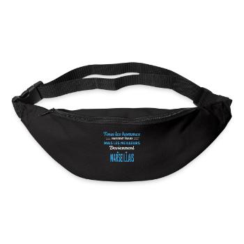 tous les hommes naissent égaux Marseillais - Sac banane - noir - Devant