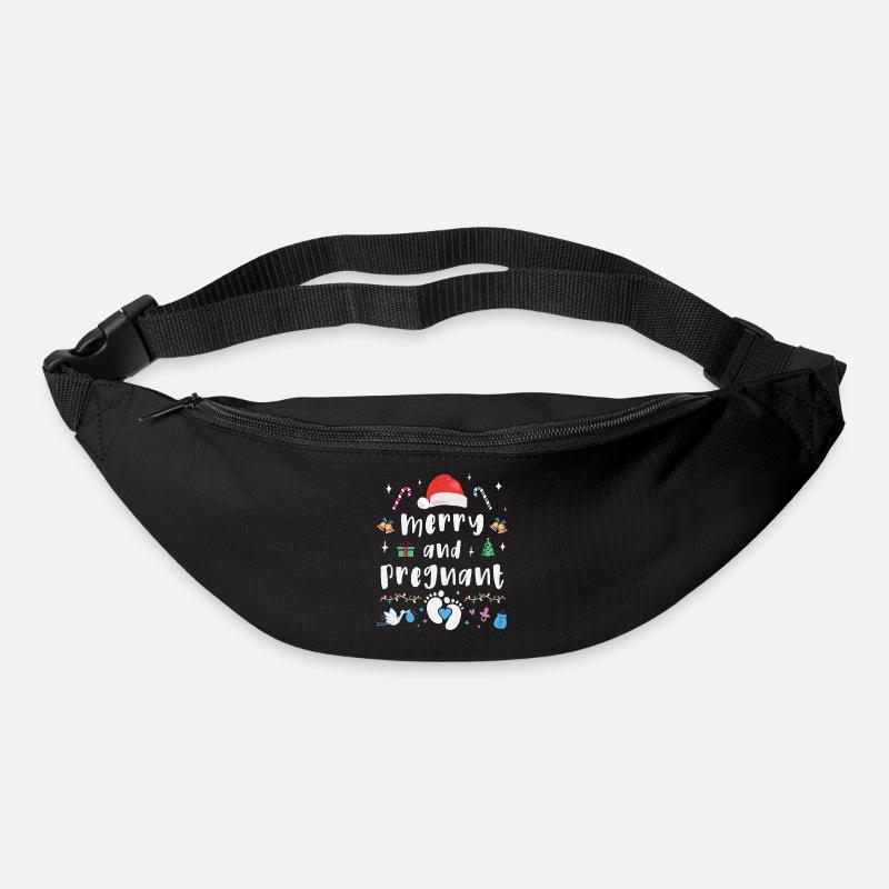 Fröhlich und schwanger an Weihnachten - Gürteltasche - Schwarz