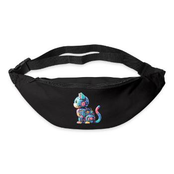 Colorful Abstract Robot Cat - Bum bag - black - Front