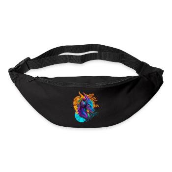 D.J. Dragon with Headphone Fire Vinylrecord notes - Bum bag - black - Front
