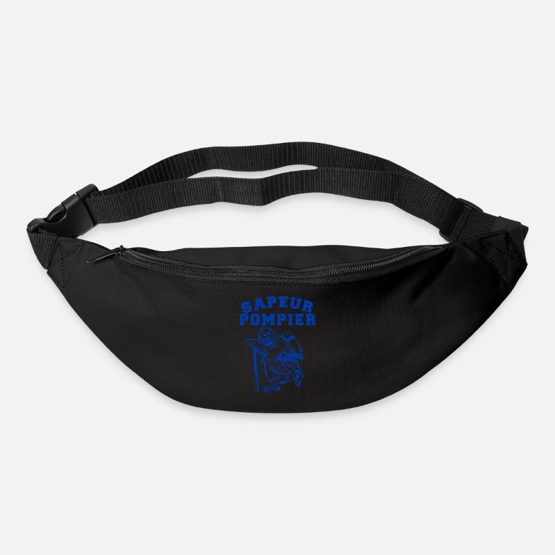 Logo Sapeurs Pompiers pompier design bleu - Sac banane - noir