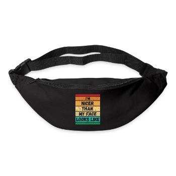 Ich bin netter als mein Gesicht aussieht - Gürteltasche - Schwarz - Vorne