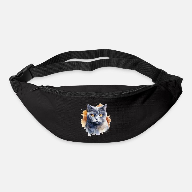 Katze Kopf Britisch Kurzhaar - Gürteltasche - Schwarz