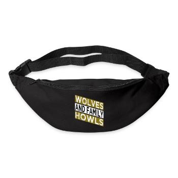 family traditions funny sayings gray wolves - Gürteltasche - Schwarz - Vorne