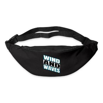 Présent Humour Liberté Mode de vie Vent et Vagues - Sac banane - noir - Devant