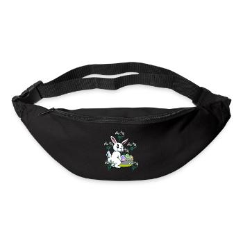 Spring snowdrop flowers Easter bunny - Bum bag - black - Front