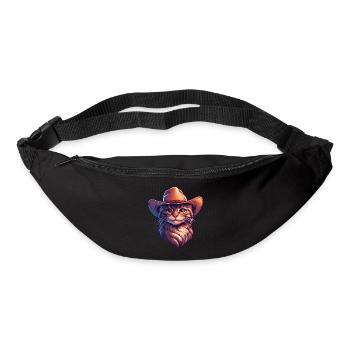 Cowboy-Katze - Gürteltasche - Schwarz - Vorne