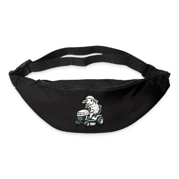 Sheep mowing lawn gardener horticulture landscape - Bum bag - black - Front