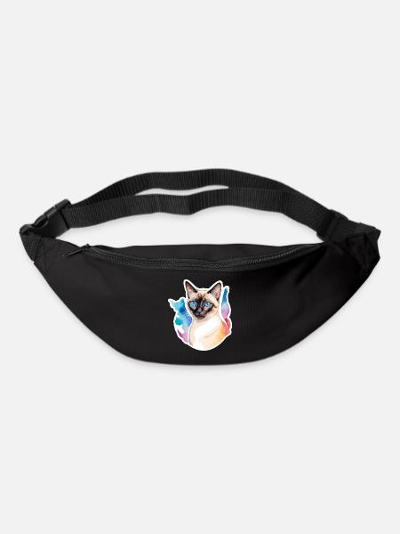 Siamkatze Wasserfarben - Gürteltasche - Schwarz