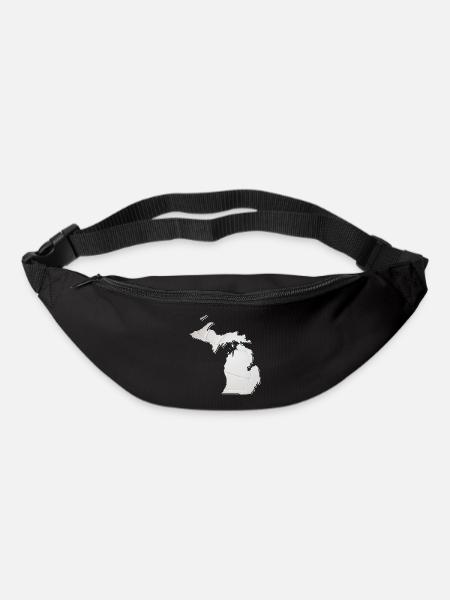 Michigan (USA) | echter Volleyball | Landkarte - Gürteltasche - Schwarz