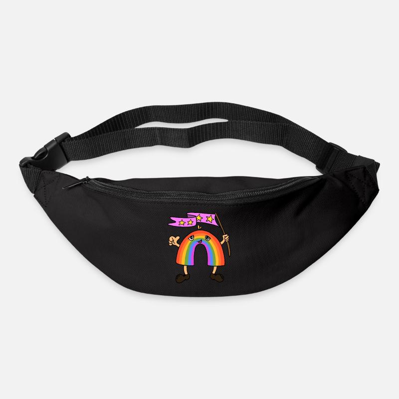 Arc-en-ciel - Sac banane - noir