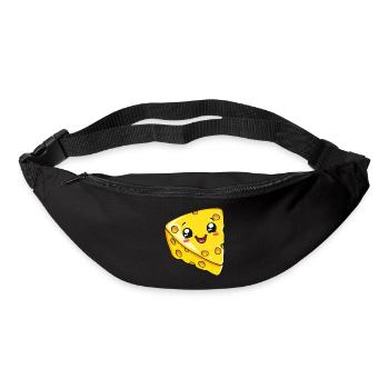 Kawaii-Käsestück mit lustigem Gesicht - Gürteltasche - Schwarz - Vorne
