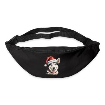 Christmas husky dog - Bum bag - black - Front