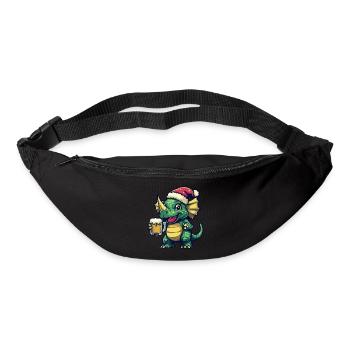 Dinosaurier triceratops Weihnachten Bier Lustig - Gürteltasche - Schwarz - Vorne