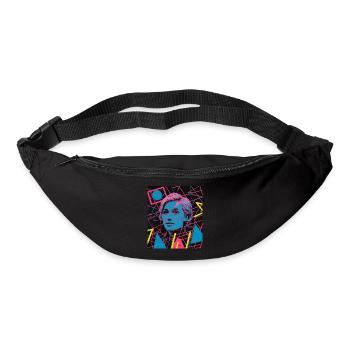 Abstract portrait with neon shapes - Bum bag - black - Front