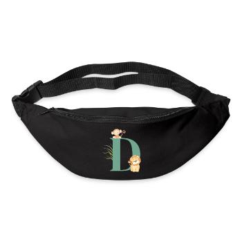 Letter d green jungle animals - Bum bag - black - Front