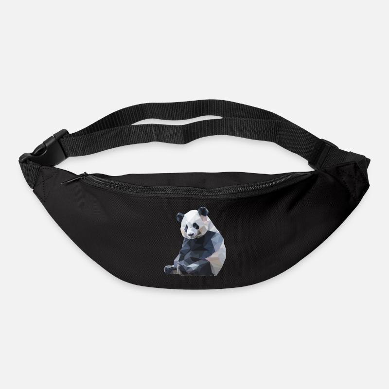 Panda I Low Poly Art Logo Design - Gürteltasche - Schwarz