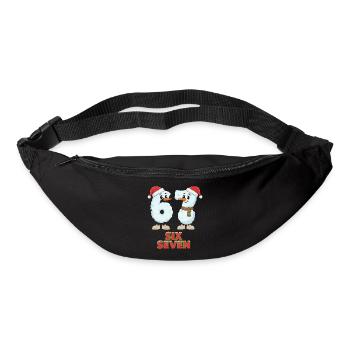 6 7 Meme Weihnachten Lustig Sechs Sieben Geschenk - Gürteltasche - Schwarz - Vorne