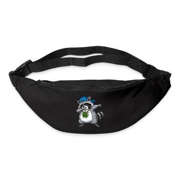 Hip-hop style Raccoon Cartoon Dab - Sac banane - noir - Devant