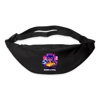 Ramen Nouilles, Amoureux des Chats, Kats Kawaii Rétro - Sac banane - noir - Devant