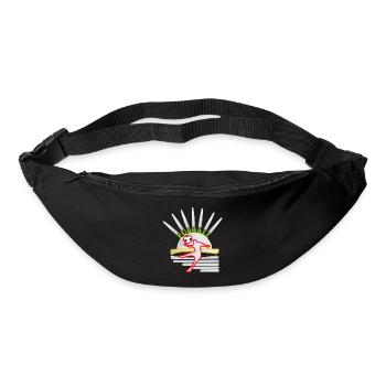 Kicker im Sonnenkreis Fußball-Design - Gürteltasche - Schwarz - Vorne