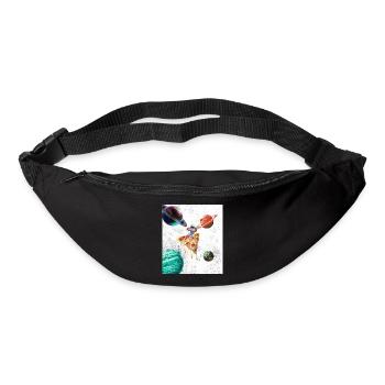 Astronaut Rides Pizza Space T-Shirt - Bum bag - black - Front